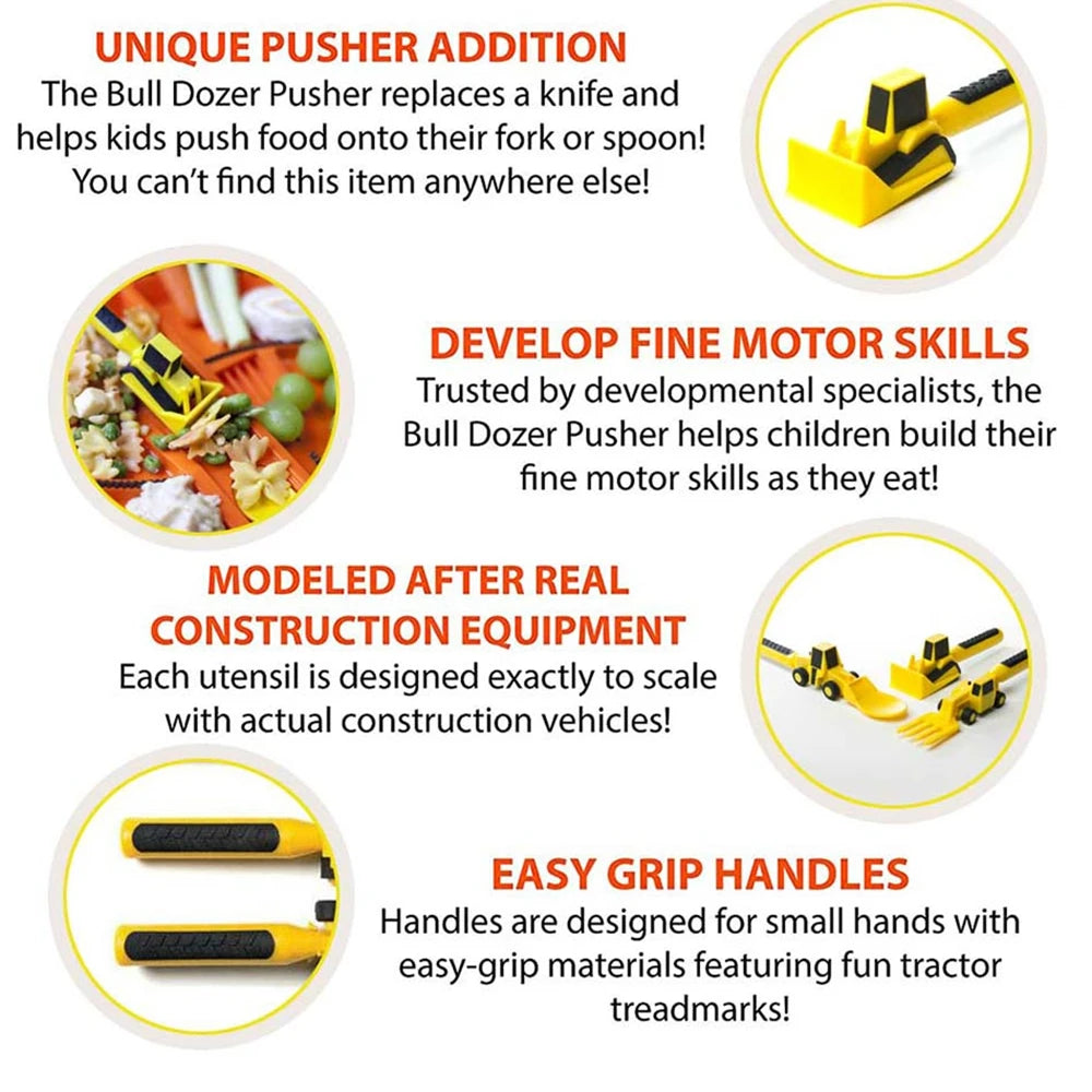Plato para niños Car Bulldozer Excavator